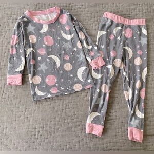 Little Sleepies Bamboo Pajamas Pink To The Moon And Back long sleeve 12-18 month